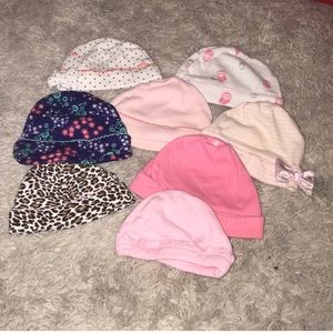 Lot of 8 baby girl hats